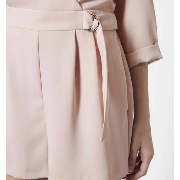 TOPSHOP Minimalist Effortless Wrap Front Romper Size 6 Pink - Picture 4 of 13